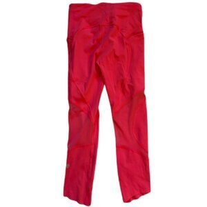 Lululemon On Pace Crop 21” Leggings Glossy Pink Nulux With Mesh Womens Size 2
